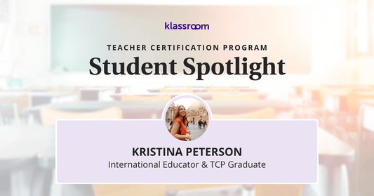 Blog banner for TCP grad Kristina who shares her story of getting her teaching license while teaching abroad